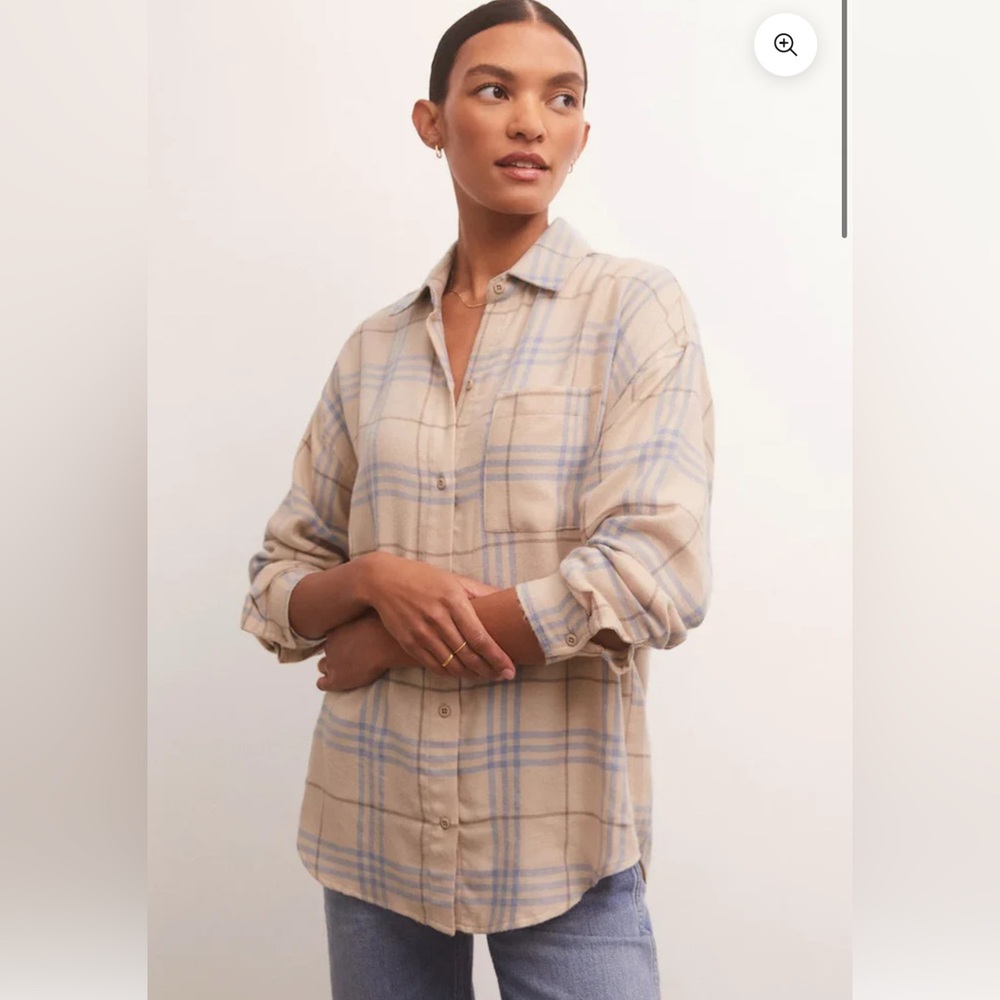 Z Supply Women’s River Plaid Button-Up. Size XS